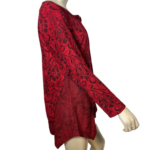 One World brand Red and Black Tapestry inspired Long Sleeve Sweater - Picture 4 of 11